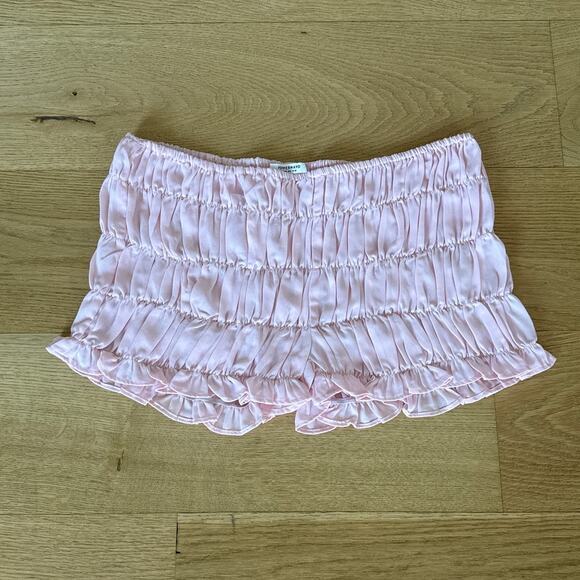 Peppermayo Ruched Mini Shorts Girls Like Us Size US 6 in Pink - Picture 1 of 4